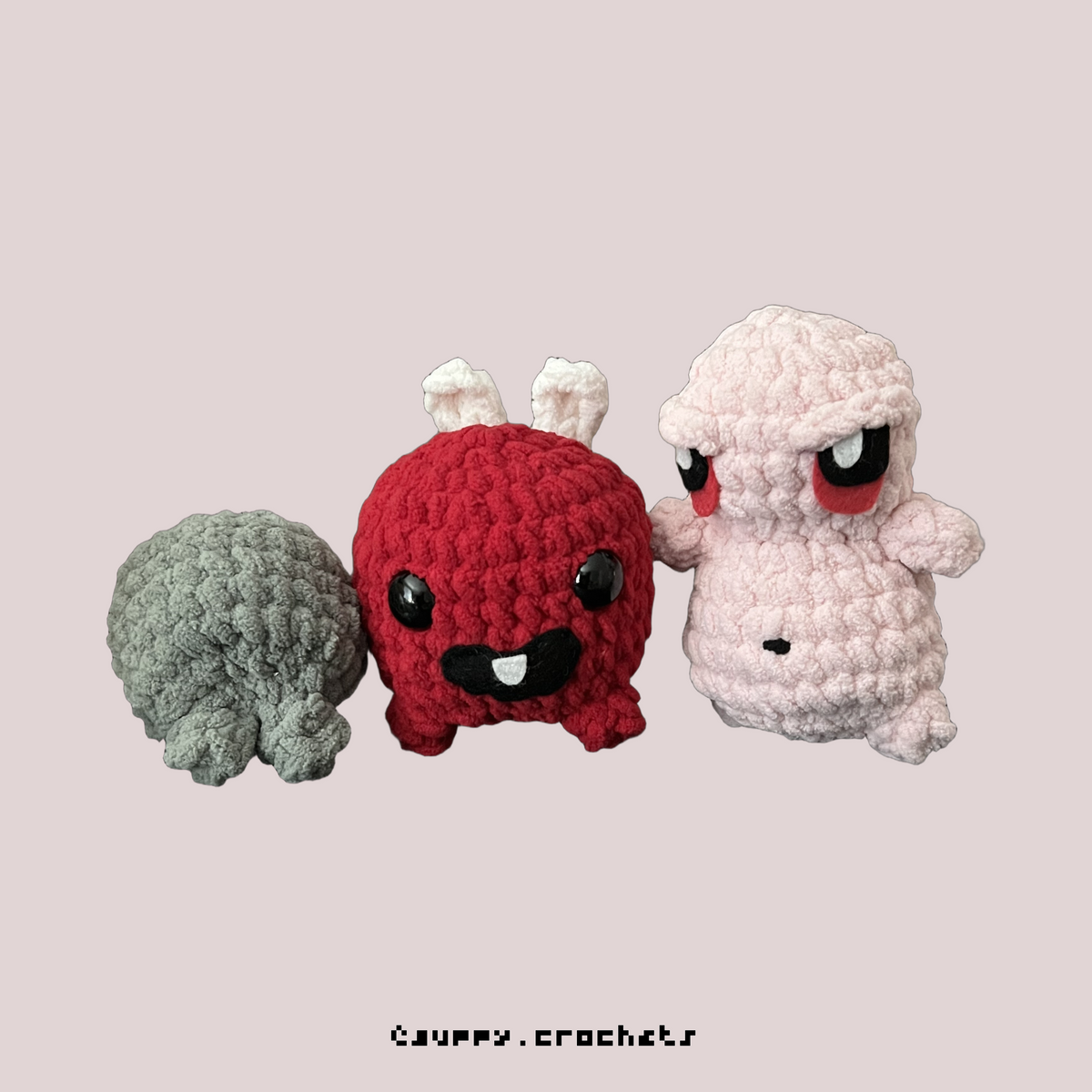 Baby Plum, Fatty, The Walking Gut (Binding of Isaac) Amigurumi Crochet Pattern