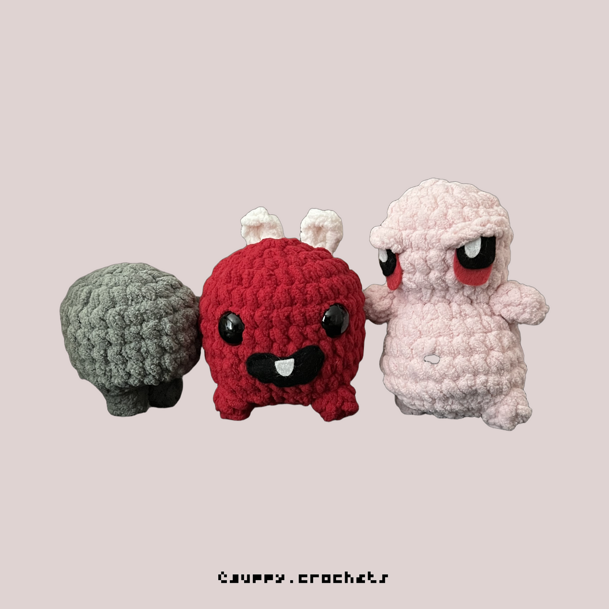 Baby Plum, Fatty, The Walking Gut (Binding of Isaac) Amigurumi Crochet Pattern